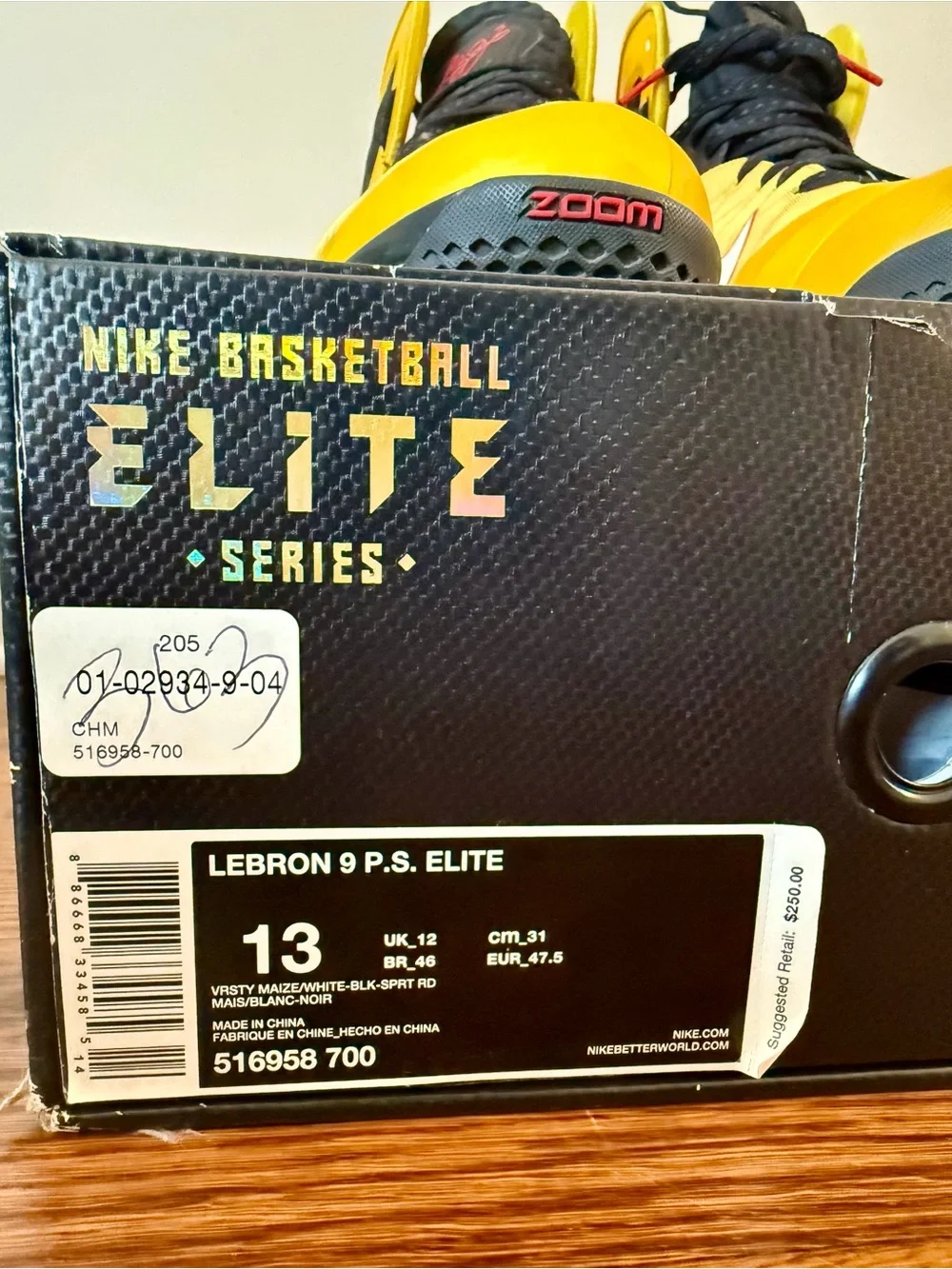 Nike LeBron 9 PS Elite Taxi Size 13 OG Box